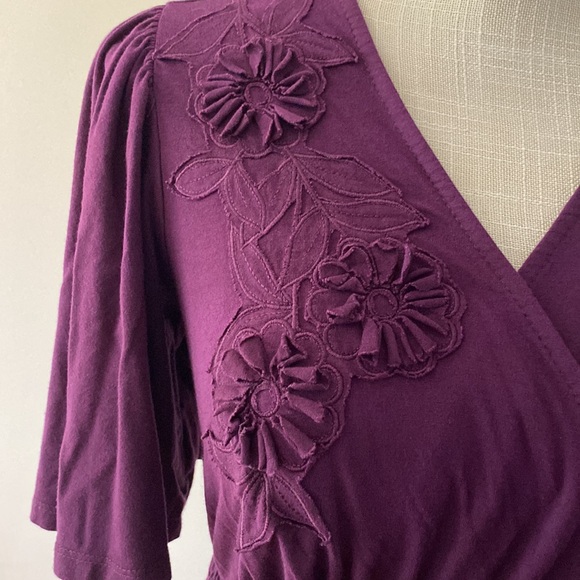 Motherhood Maternity women’s purple nursing dress, bell s/s elastic waist S/P - Picture 4 of 15